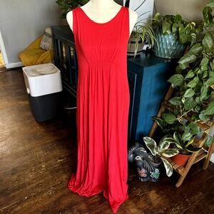 VKY & CO Red Sleeveless Tank Long Dress, Maxi Dress Size S